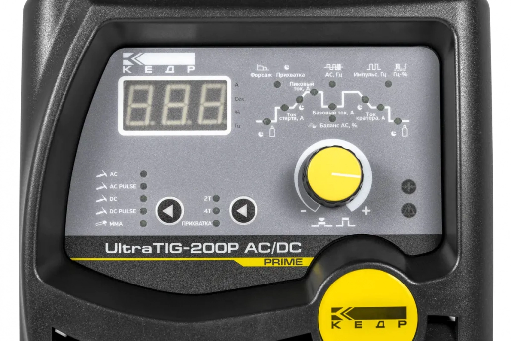 Панель управления сварочного инвертора КЕДР ULTRATIG 200P AC/DC